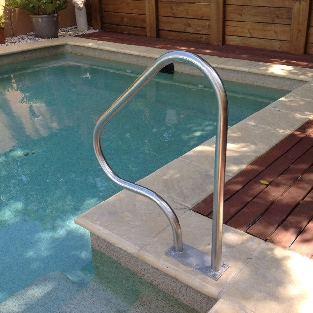 Best stainless steel swimming pool hand rails australia for elderly and disabled. NDIS compliant. Non conductive Pool handrails. Hand Rails Australia - online shopping. Australian made. Delivery Australia Wide.
