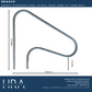 HRA04C Stainless Steel 1m Bull Nose Core Fit Hand Rail