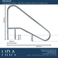 HRA06C Stainless Steel  1.25m Bull Nose Core Fit Hand Rail