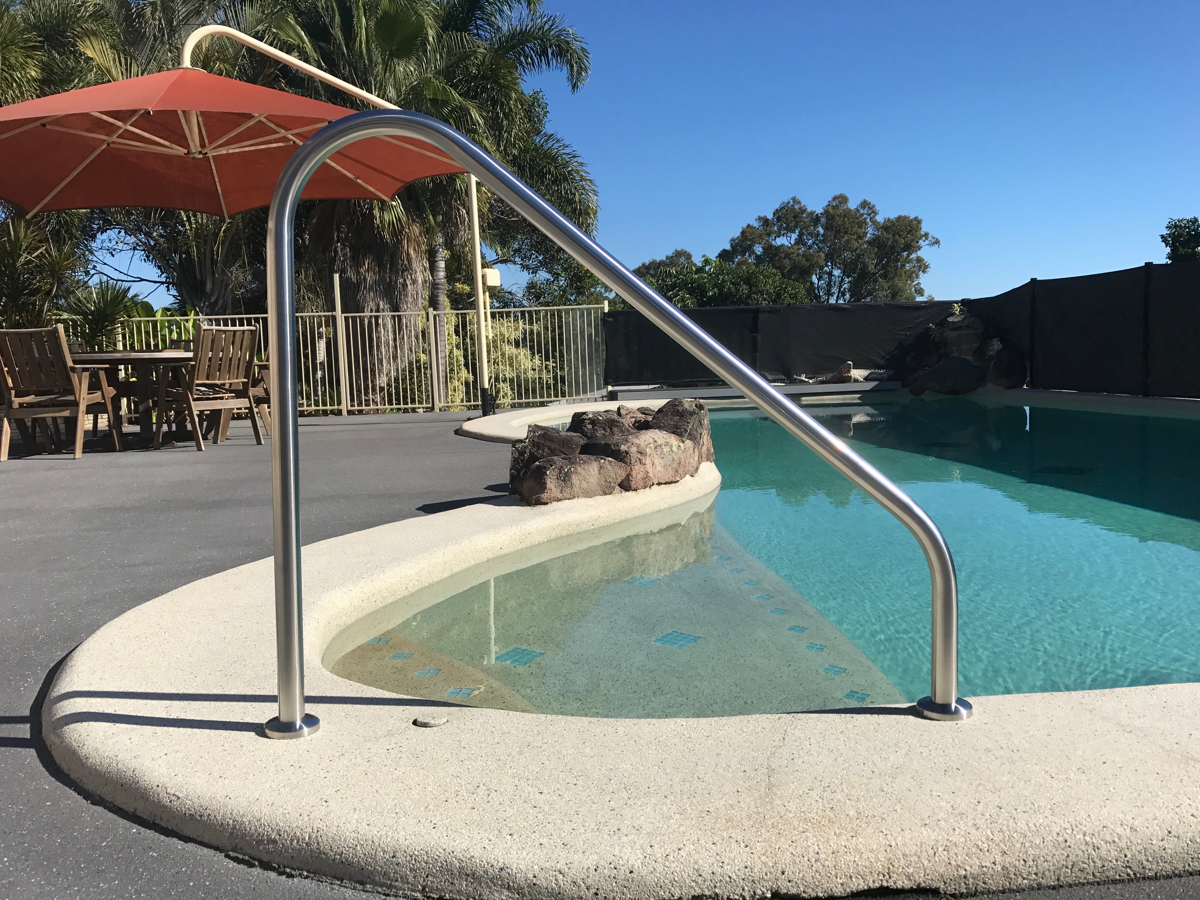 Stainless Steel 1m Side Rail Bolt Down Hand Rail - Hand Rails Australia