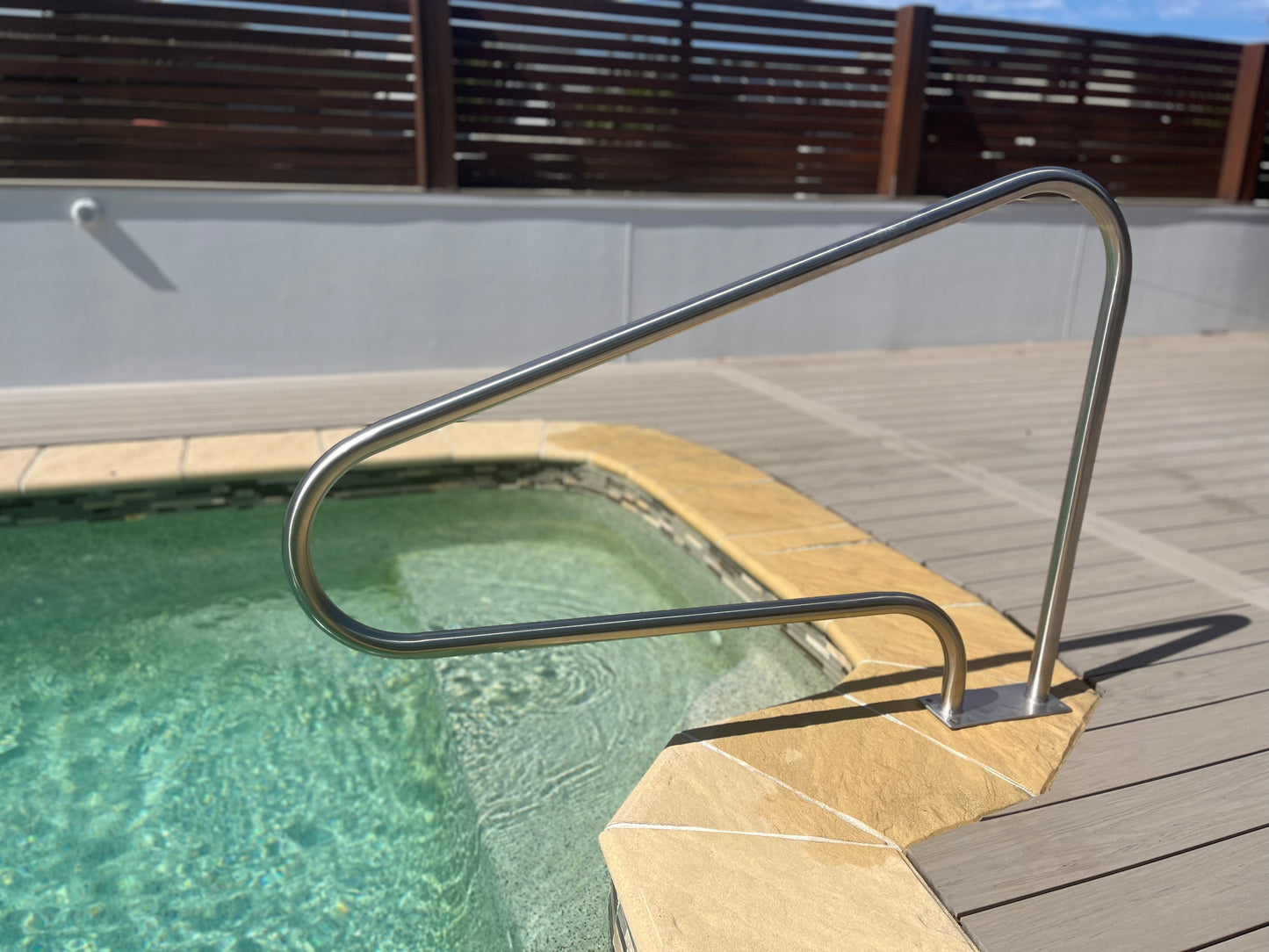 Best stainless steel swimming pool hand rails australia for elderly and disabled. NDIS compliant. Non conductive Pool handrails. Hand Rails Australia - online shopping. Australian made. Delivery Australia Wide. 