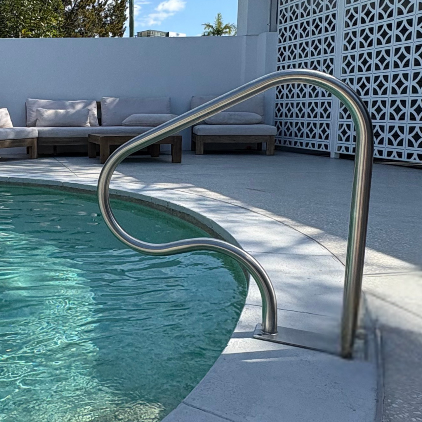 Best stainless steel swimming pool hand rails australia for elderly and disabled. NDIS compliant. Non conductive Pool handrails. Hand Rails Australia - online shopping. Australian made. Delivery Australia Wide. 