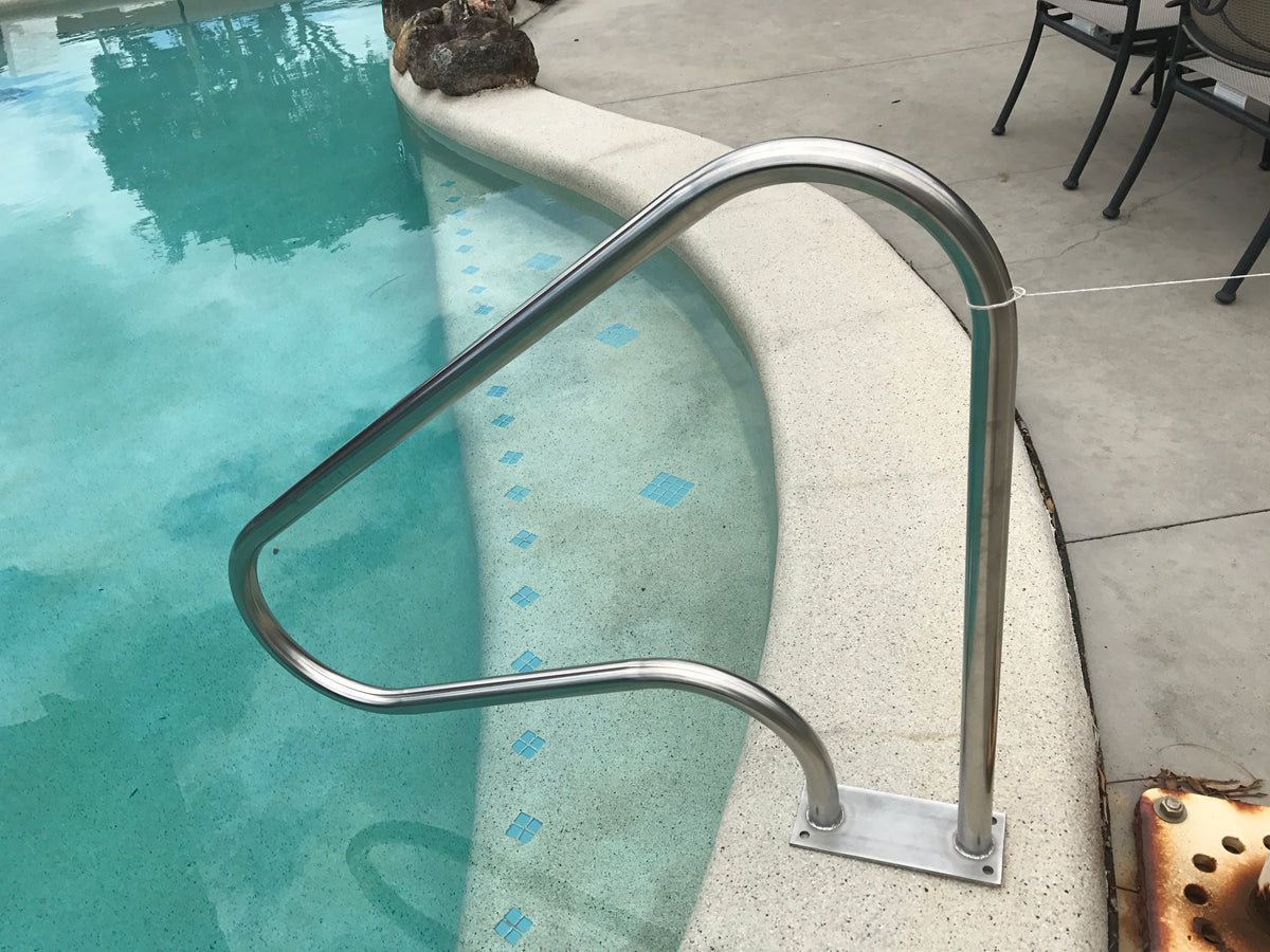Metal Bull Rails Stainless Steel 1m Bull Nose Bolt Down Hand Rail - Hand Rails Australia