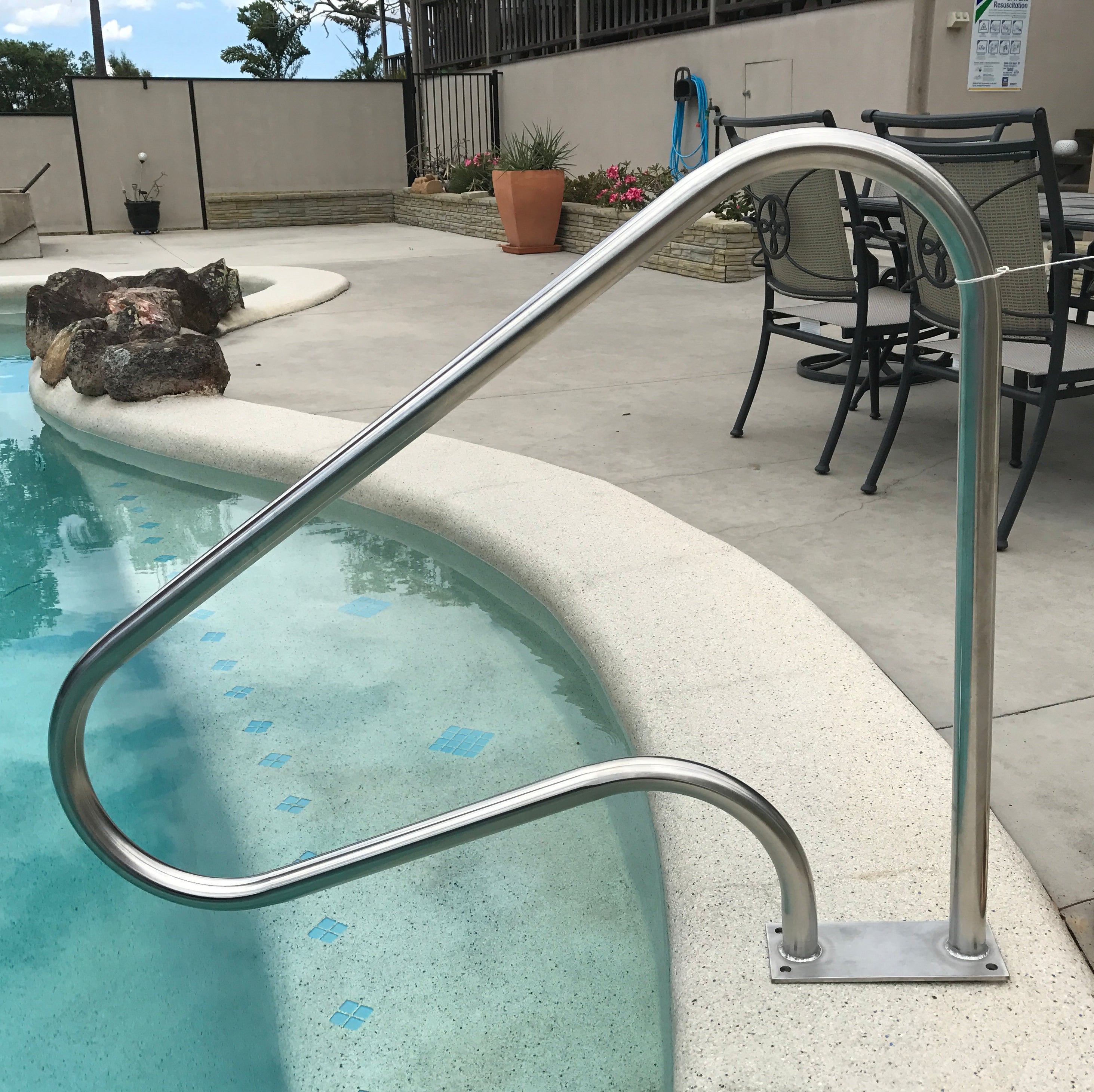 Stainless Steel 1m Bull Nose Bolt Down Hand Rail - Hand Rails Australia